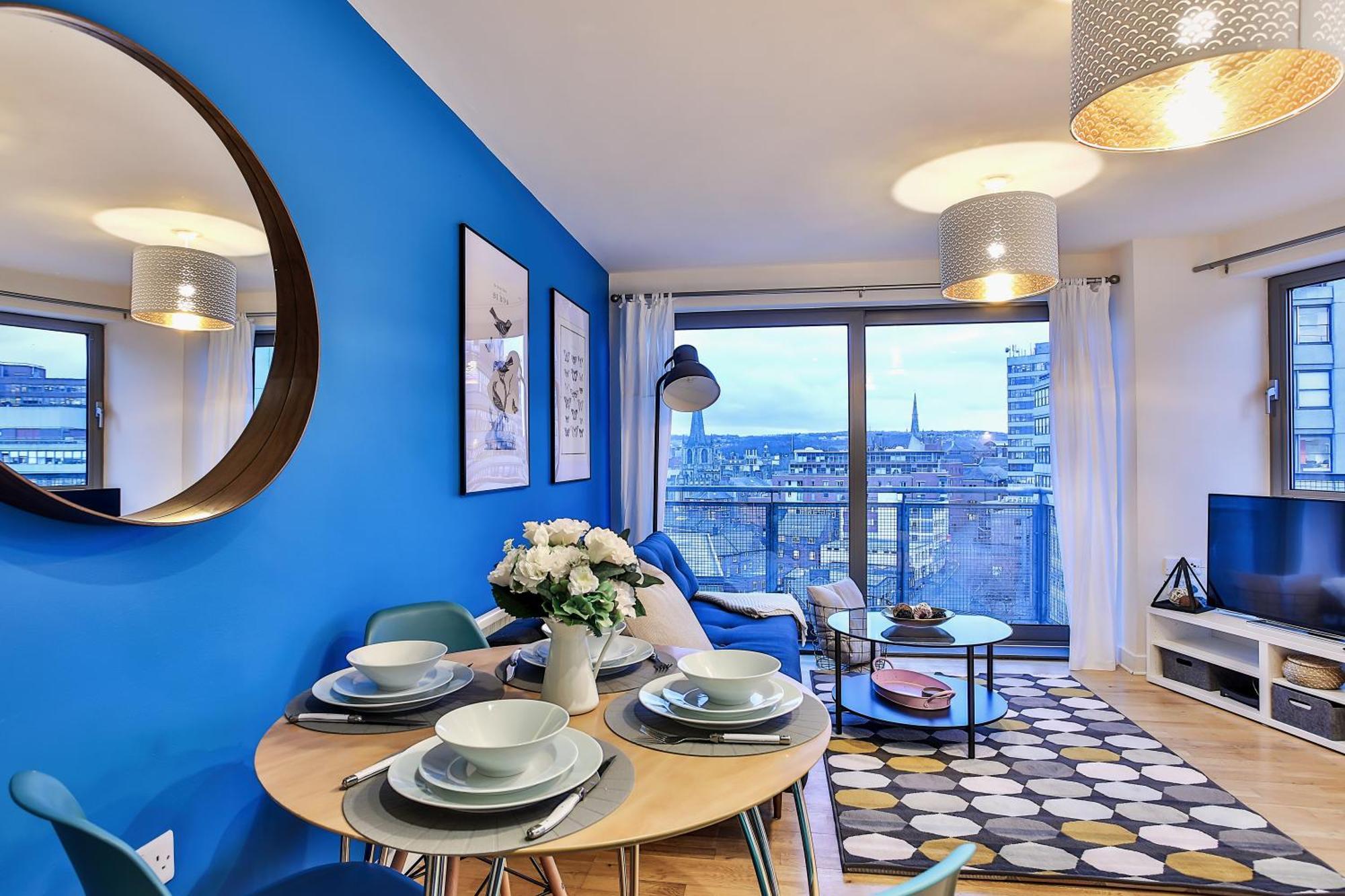 Skyview Apartment By Noknokstay - City Centre With Parking - Group, Family, Business Sheffield Exteriér fotografie